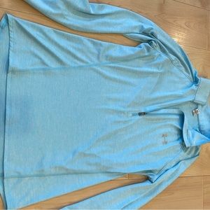 1/4 zip underarmour top, pretty robin eggblue color. Excellent condition